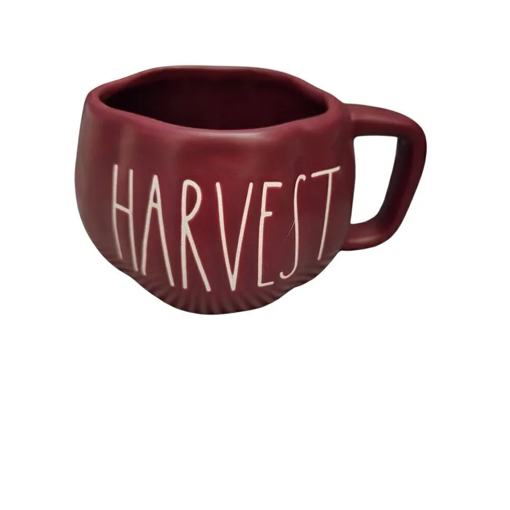 NWT Rae Dunn Fall Thanksgiving Harvest Maroon Coffee Mug Soap Bowl